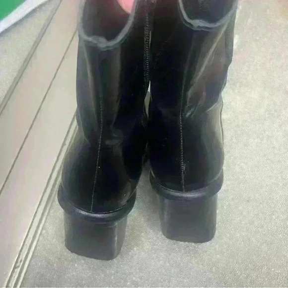 Free People Black Patent Leather Square toe Ankle Boot Retro US 9 - Picture 6 of 11